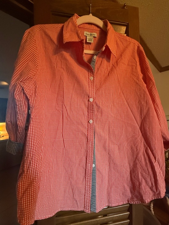 Duck Head Tops - Vintage VTG Duck Head blouse size Medium cotton stretch gingham